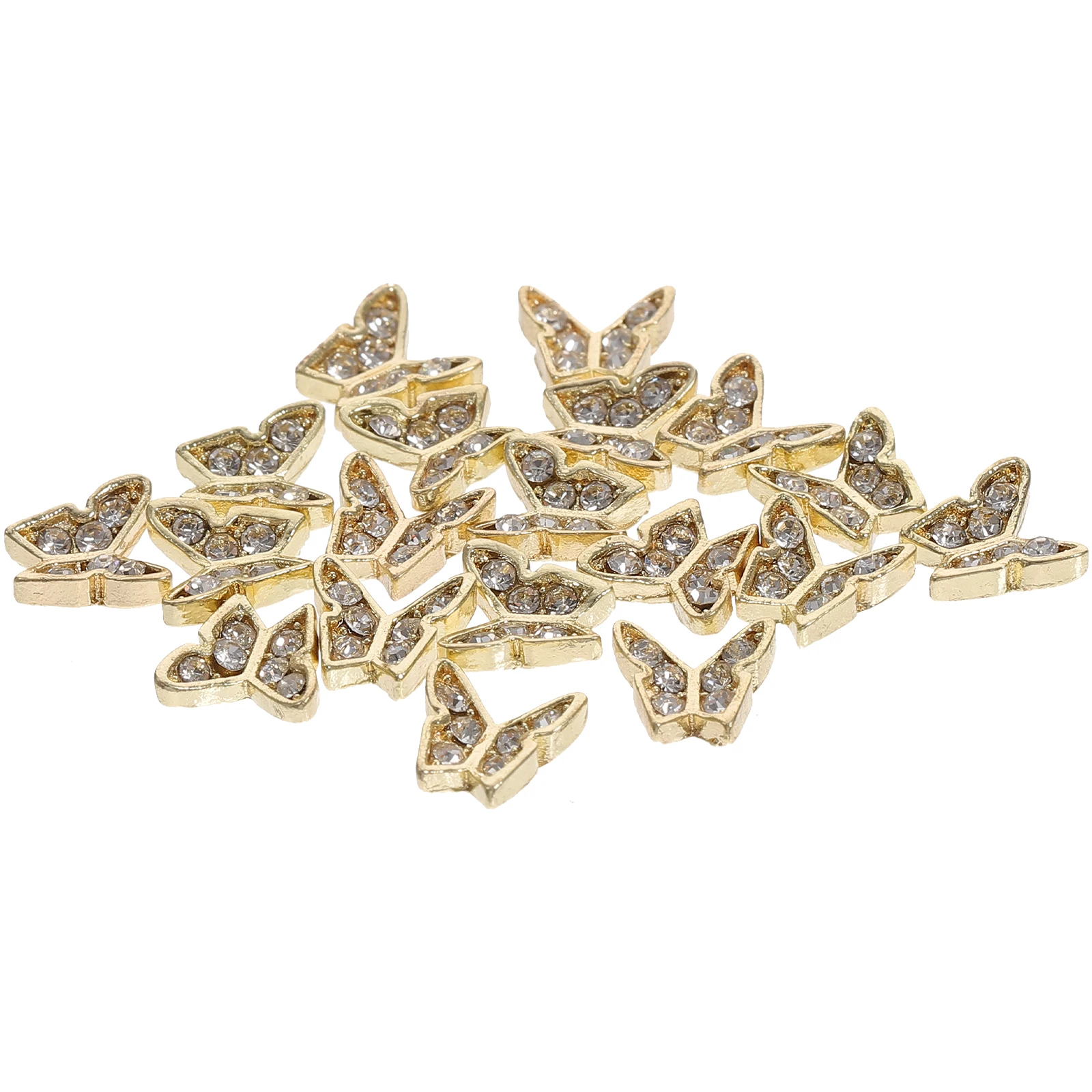 ชาร์มตกแต่งเล็บรูปผีเสื้อ 3 มิติ 20 ชิ้น ประดับกลิตเตอร์และเพชรเทียม สำหรับตกแต่งเล็บอย่างหรูหรา