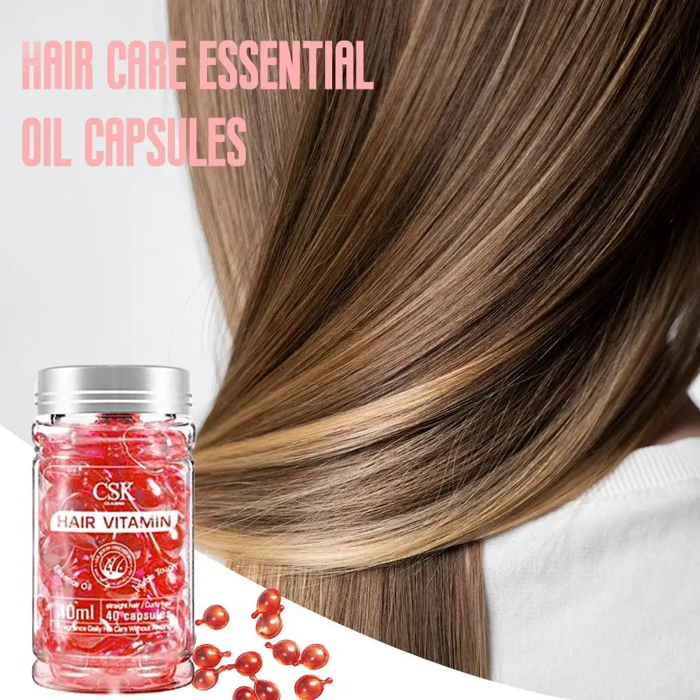 Hair Care Essence Capsules Curling Hair Essential Oil Leave-in Hair Care Oil Capsule Essence Argan Hair Morocco Conditioner B2E4