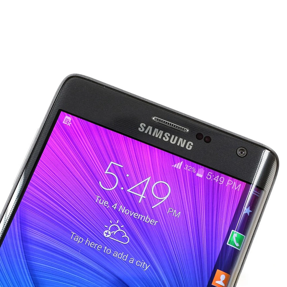 هاتف سامسونج جالاكسي نوت ايدج N915 4G الأصلي بصمة الإصبع 3GB + 32GB 5.6 ''AMOLED 23MP + 3.7MP رباعي النواة حافة نوت الهاتف