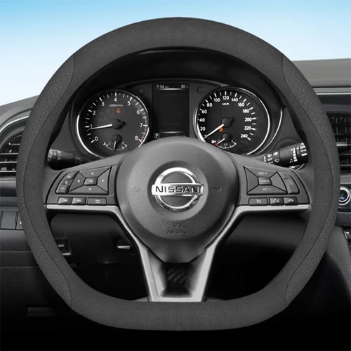 Imagen 2 del producto Funda de cuero para volante de coche, accesorio para Nissan Juke, Sentra, Serena, Navara D22, D40, D23, 2016-2020, 2021, 2022, 2023, 2024