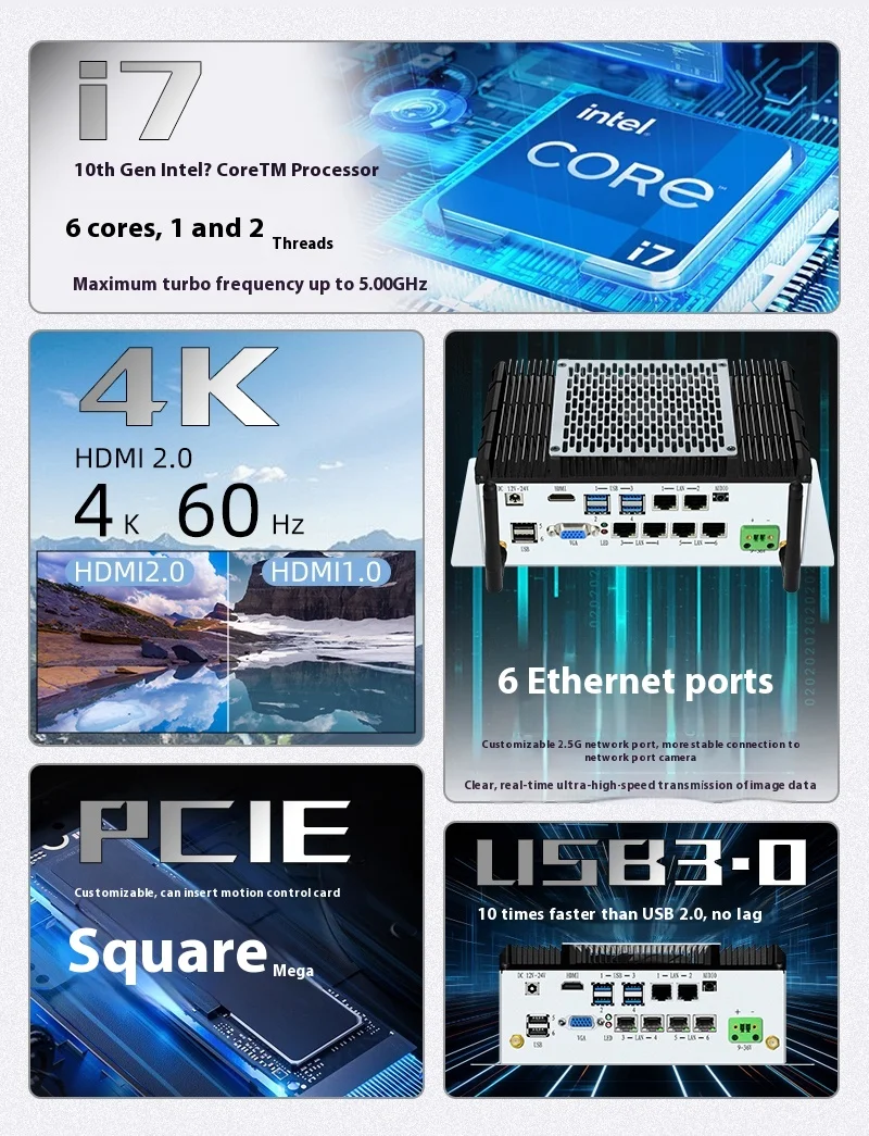 공장 가격 토프톤 X86 팬 장착 미니 PC 12세대 인텔 코어 I3 I5 I7 셀러론 신형 N97 DDR5 산업용 쿼드 코어 프록스모 서버 썸네일 6