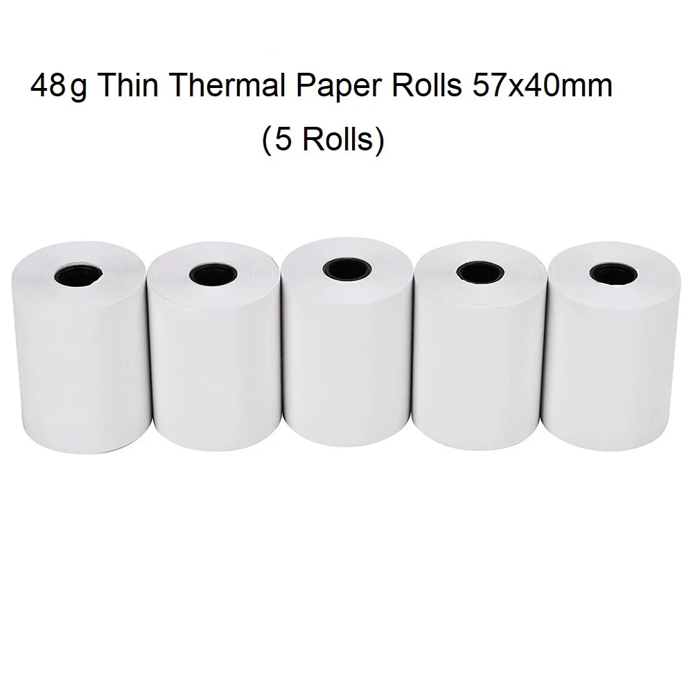 Rouleaux de papier thermique fin pour caisse enregistreuse, papier de reçu thermique pour supermarché, imprimante POS, 57x40mm, longueur 18 m, 48g, 10 rouleaux