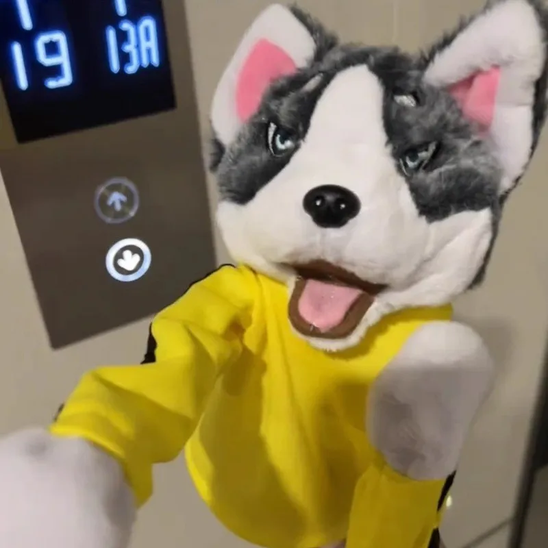 Husky Cartoon Boxing Dog Plush Toys Children Interactive Doll Creative Toys Vocalize Plush DOll For Kids Gift