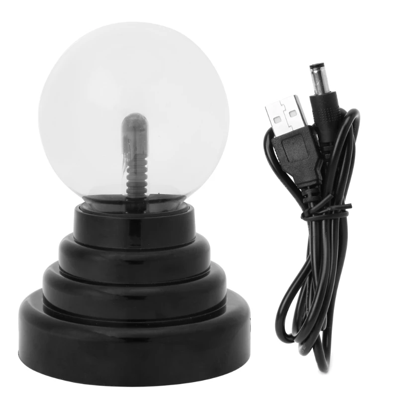 New Glass Plasma Ball Hot Magic USB Sphere Lightning Lamp Light Party Black Base