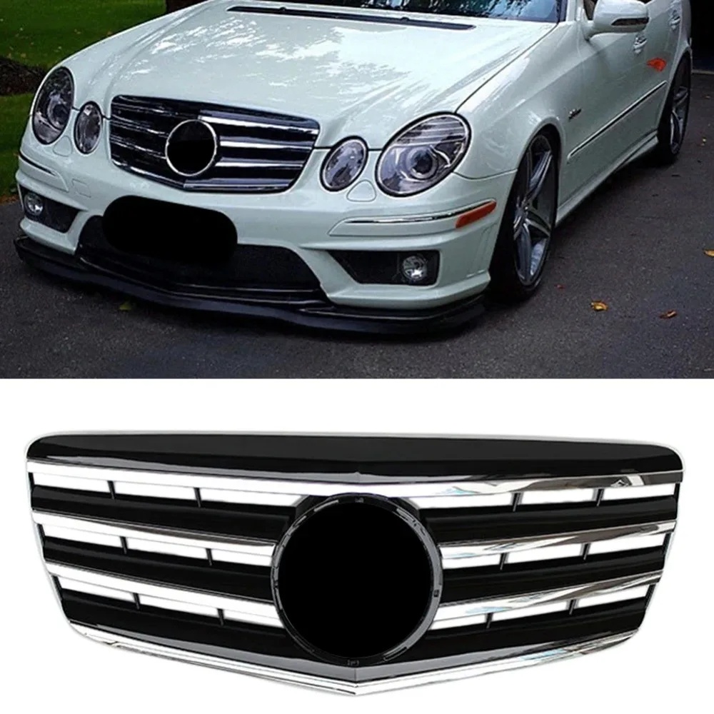 

Car Front Bumper Racing Grill With Emblem For Mercedes Benz E-Class W211 E350 E320 E280 E500 E550 2007 2008 2009 For Style