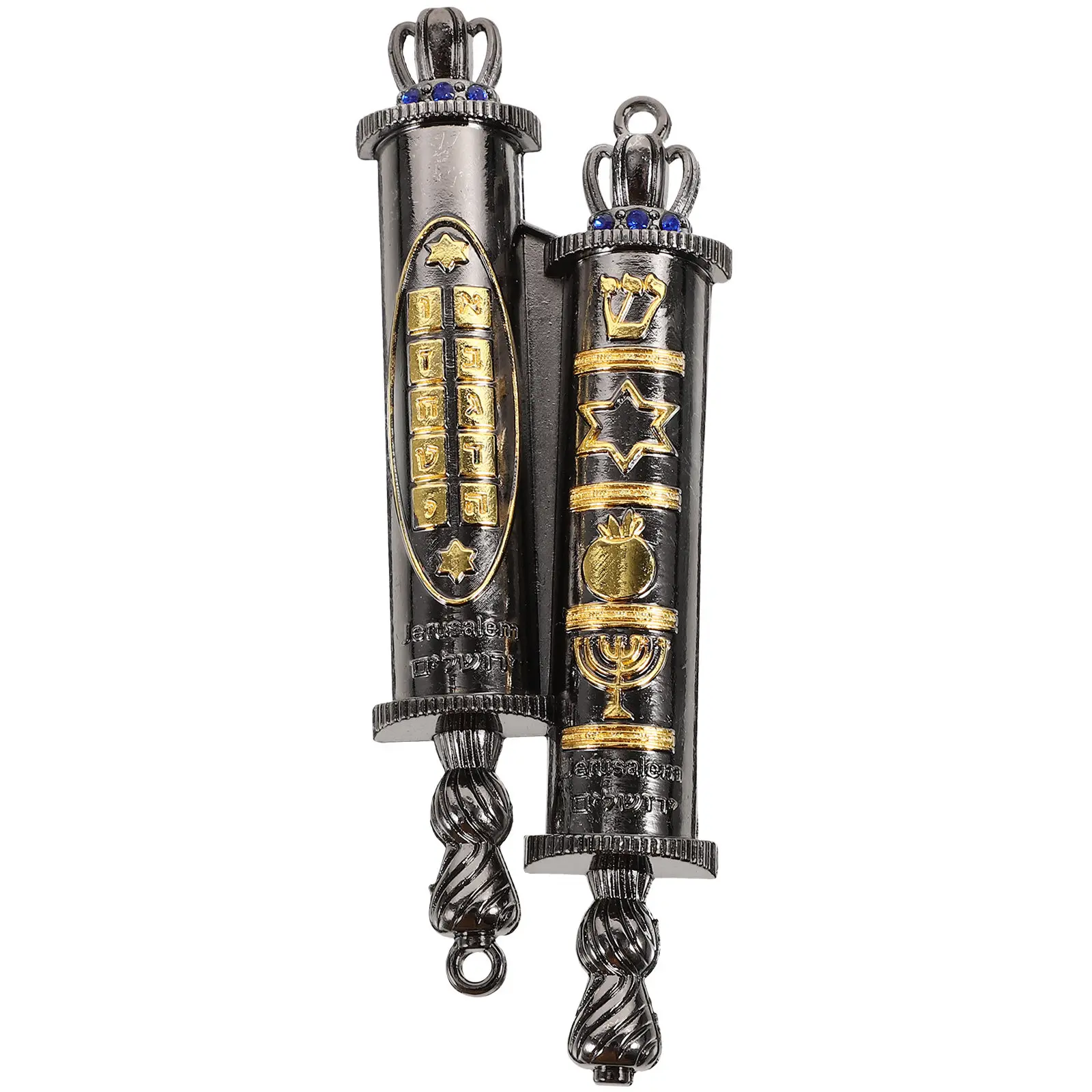 Vintage Style Metal Mezuzah Scripture Plaque Religious Home Door Decoration Blessing Catholic Gift Unique Metal Ornament