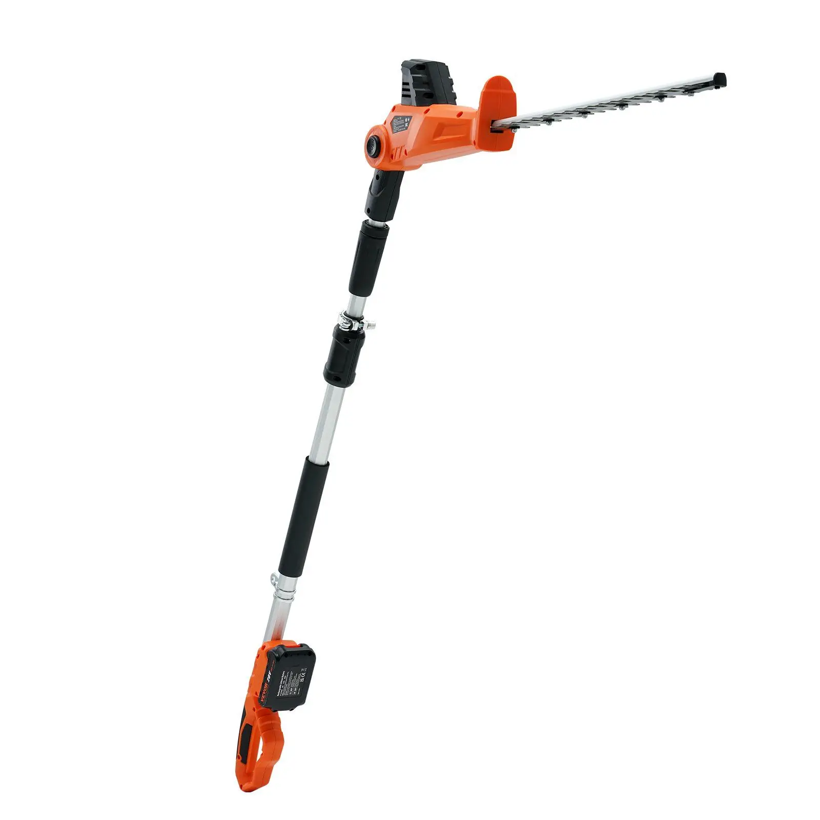 

20V Cordless Hedge Trimmer–18" steel blade,telescoping pole (74"-94"), includes battery & fast charger. Ideal for high branches.