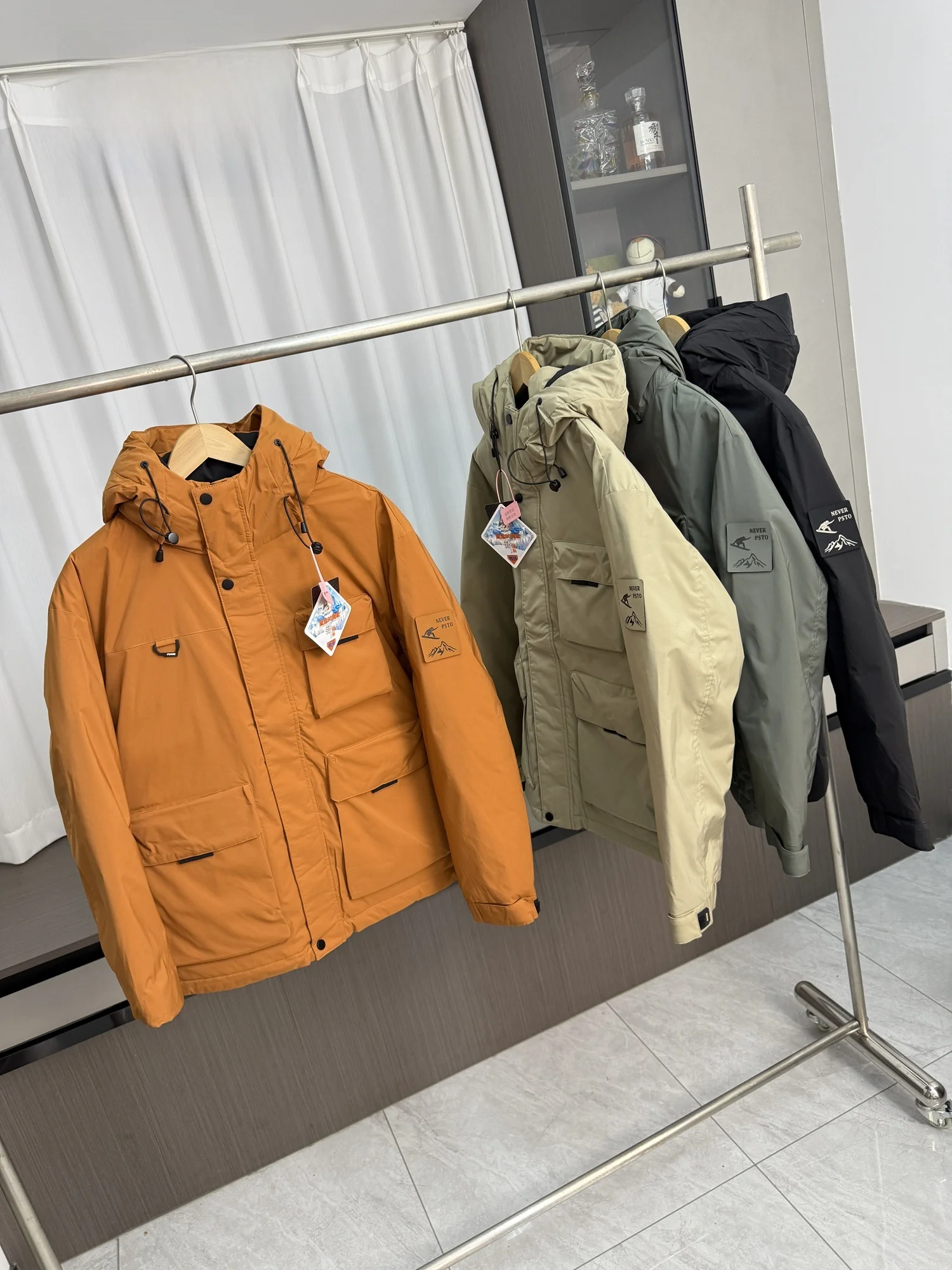 

Men's Outdoor Mountain Series down Jaet Hooded Windproof Waterproof 90 Du down Winter Coat Warm Elastic Fabric Spor