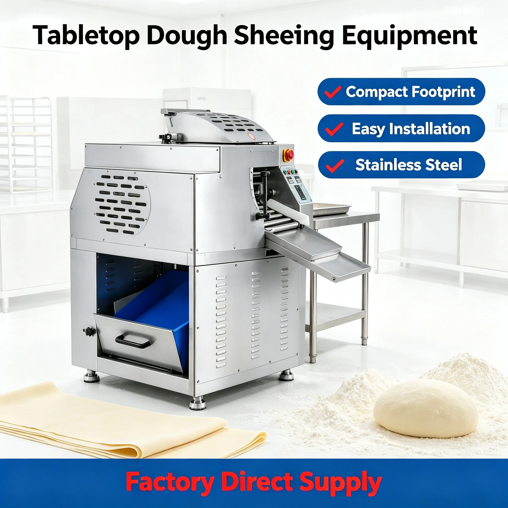 Dough Sheeter Machine Automatic Puff Pastry Rolling Unit for Croissant Pizza Bread Bakery Production Custom