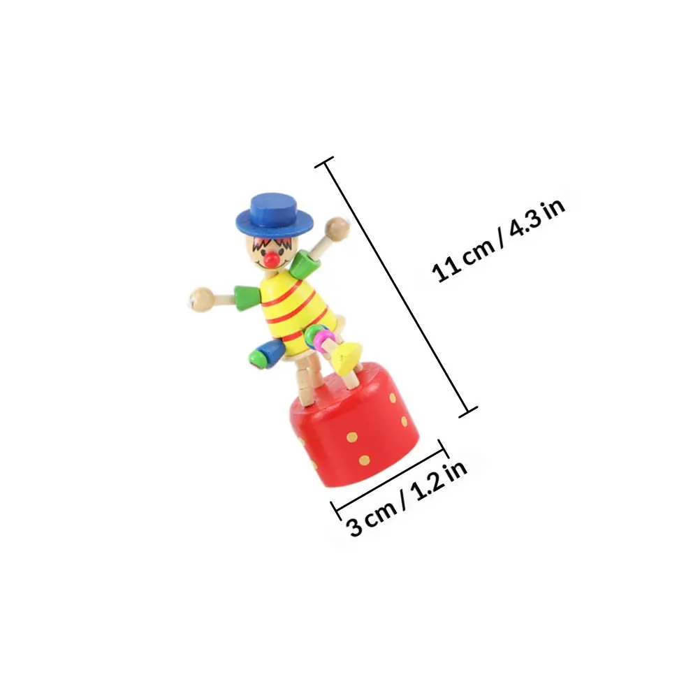 4Pcs Wooden Clown Modeling Sculpture Creative Desk Decor Adorable Piece for Home Office Living Room Window Birthday
