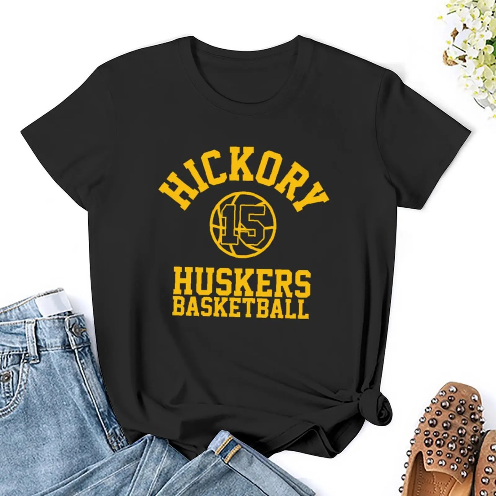 T-shirt de basket-ball pour femmes, Jimmy Chitwood Hickory Huskers, ébauches de sueur douanières, t-shirts drôles