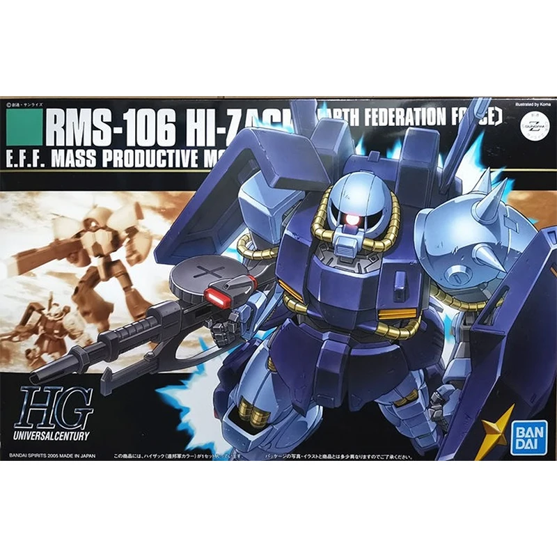 Original Genuine Assembled Gundam Model HGUC 1/144 RMS-106 Hi-Zack Gunpla Action Anime Figure Mobile Suit Toy Gift For Children