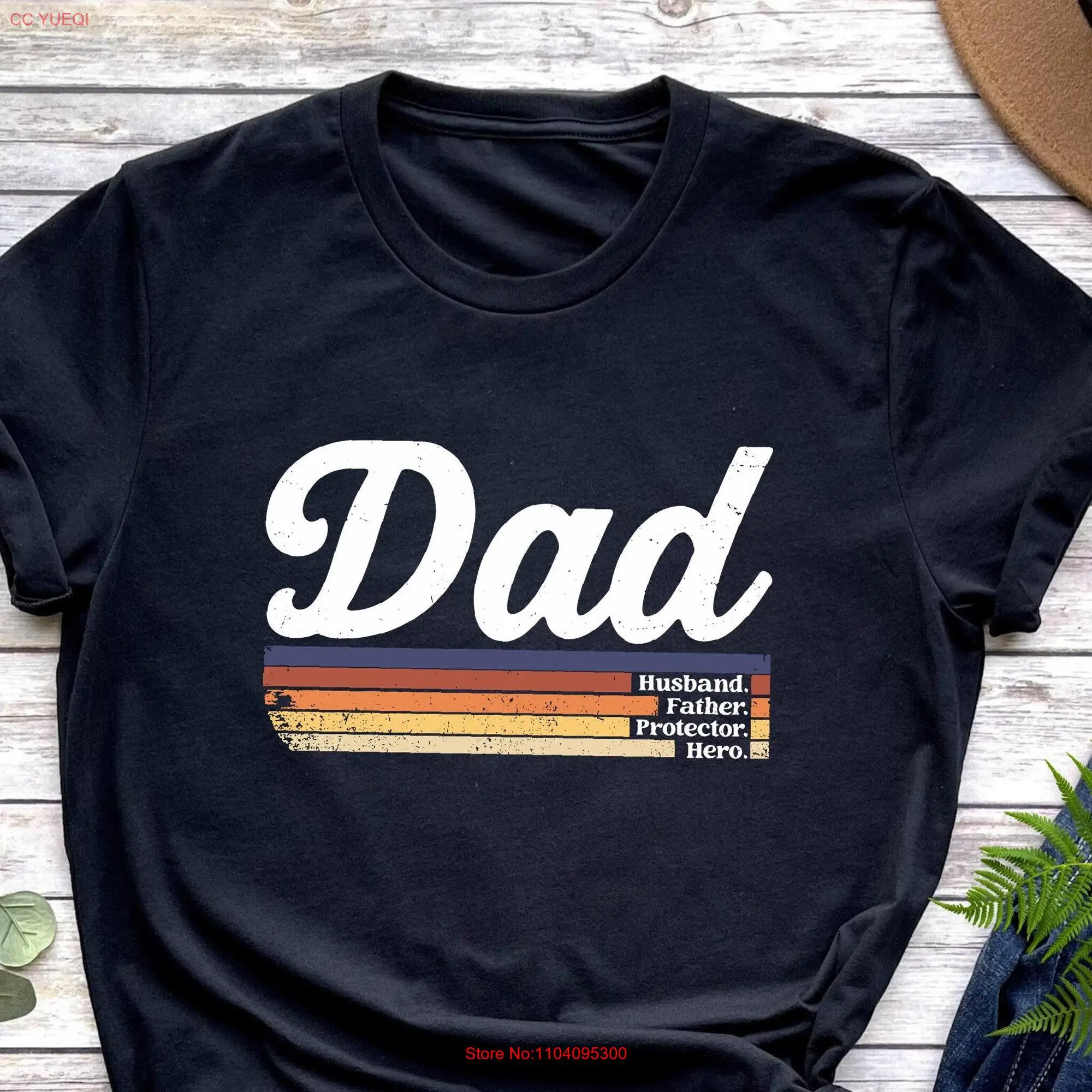 Dad Husband Father Protector Hero T Shirt Father's Day for New from Wife long or short sleeves