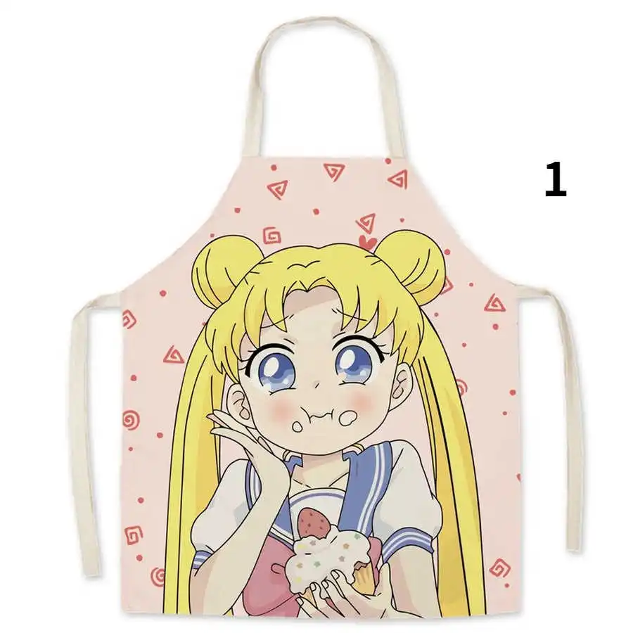 Cartoon Anime Cute Girl Apron Aprons for Woman Apron for Men Waiter Apron Kids Baking Accessories Chef Apron Delantal Cocina