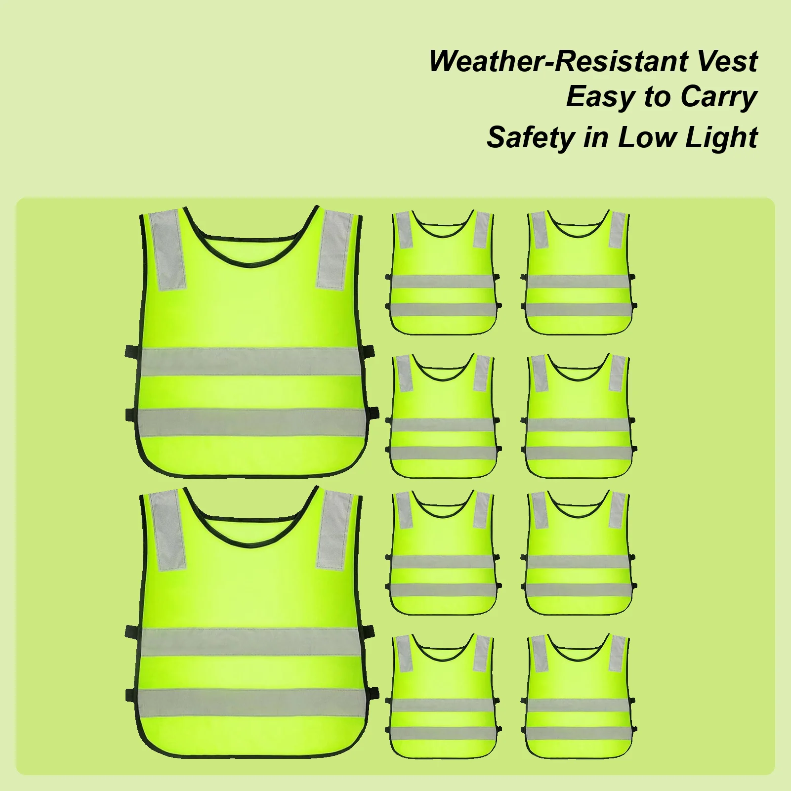 Kids Reflective Safety Vest 10 Pieces Traffic Clothes Safety Visibility Vest For Traffic Walking Running Cycling Skiing Camping