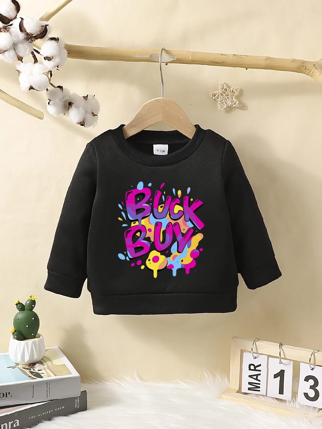 Spring And Autumn Girls  Boys  Sweater Round Neck Long Sleeve Letter Colorful Top Fashion And Warm Infant Toddler