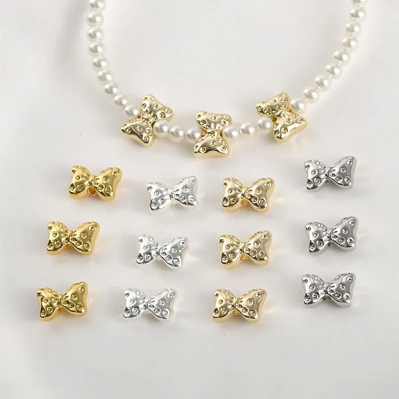 

14k Gold Bag Color-preserving Strawberry Pattern Bow Bead Diy Handmade String Pearl Bracelet Necklace Accessories Material