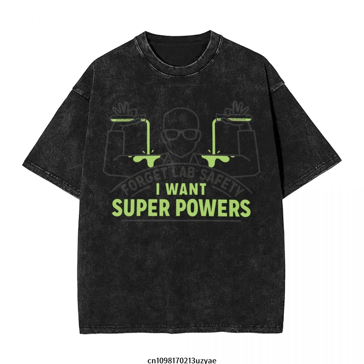 

Мужская винтажная хлопковая футболка с короткими рукавами Forget Lab Safety I Want Superpowers, летняя футболка в стиле хип-хоп
