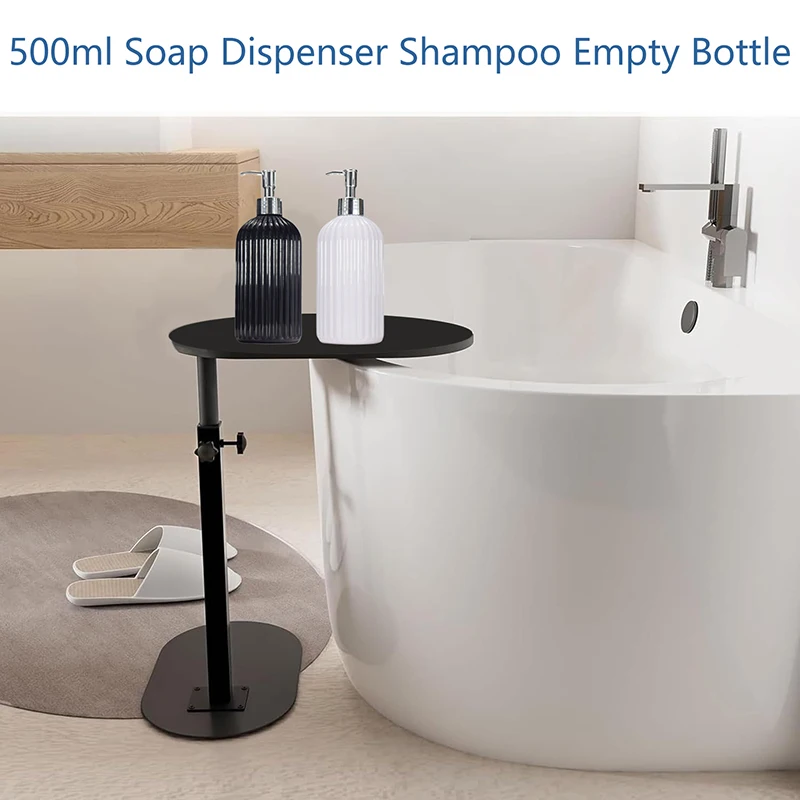 500ml Striped Black/White Soap Dispenser Bathroom Shower Wash Shampoo Bottle Refillable Kitchen Dish And Hands Soap Container