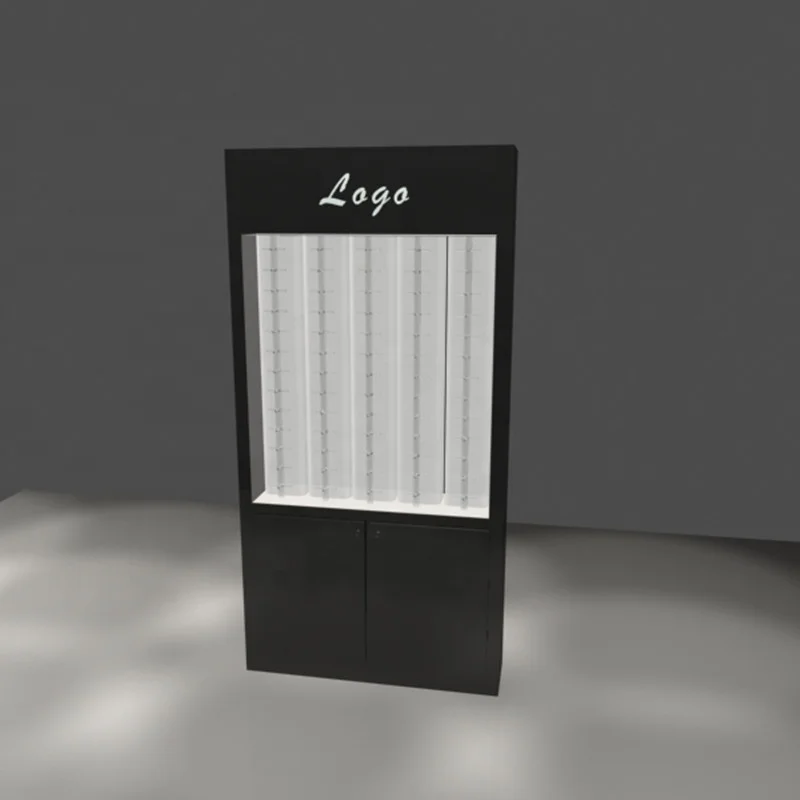 Móveis de madeira óptica loja, Eyewear Display Stand, Eyewear Display Rack, Iluminação LED Optical Shop Counter, Custom