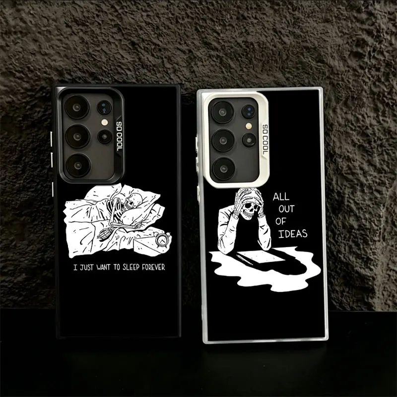 Funny Skull Skeleton Phone Case for Samsung S26 Ultra S25 Edge S24 FE S23 FE S22 Plus Galaxy S21 S20 Cover Back Anti-fall Patter