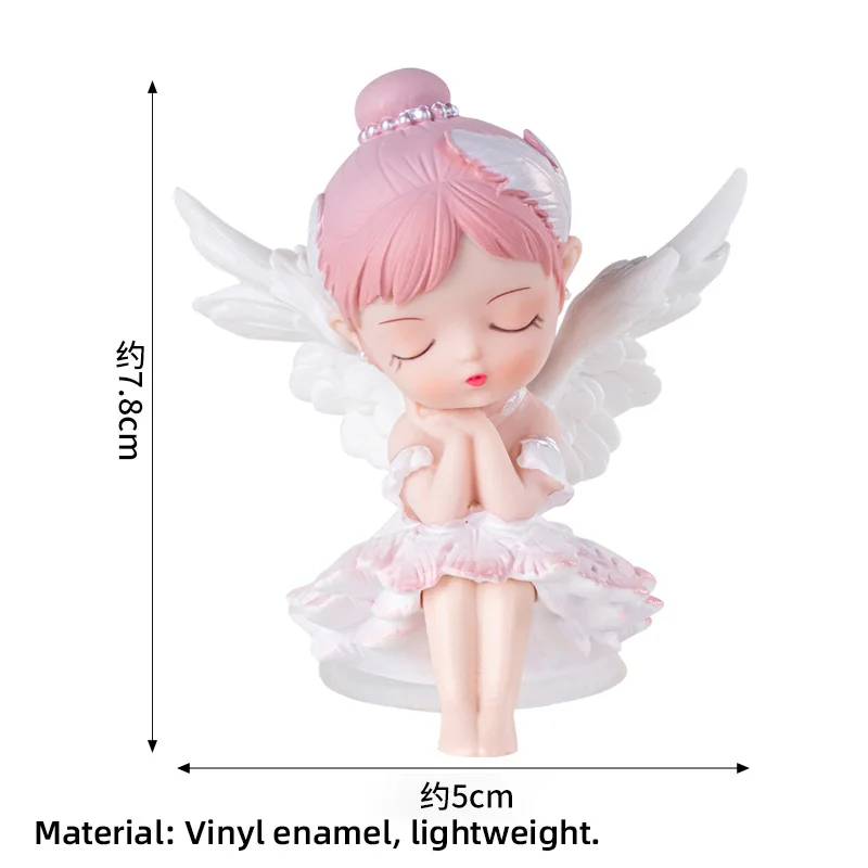 Alles Gute zum Geburtstag Prinzessin Kuchen Topper Ballett tanzendes Mädchen mit Engelsflügeln für einjährige Babyparty-Party-Dekoration – Detail 11