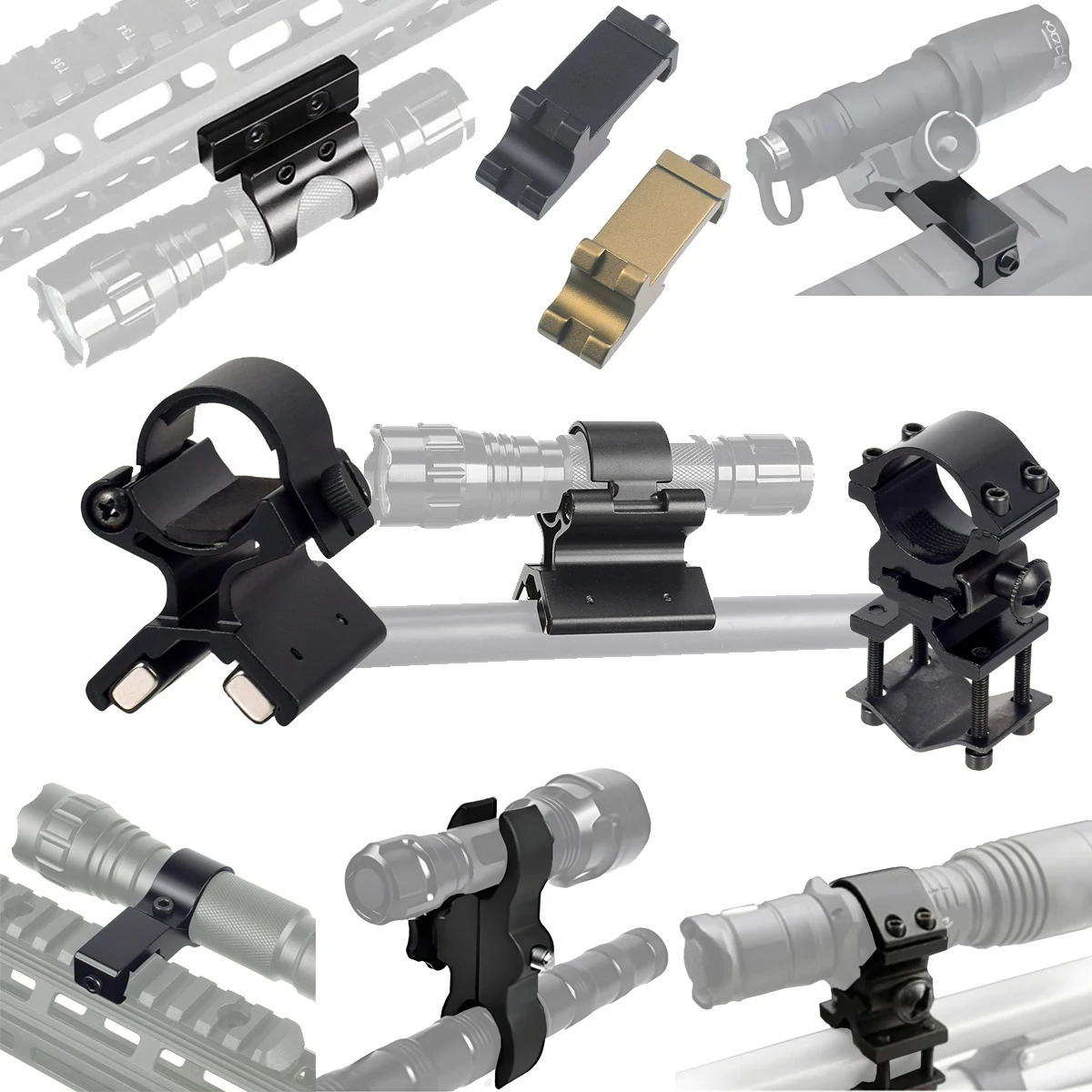 

Магнитное крепление, сильный двойной магнитный X для фонариков 24-27 мм, кронштейн для фонарика, прицел, пистолет, бочки, тактическое крепление с оригинальной коробкой