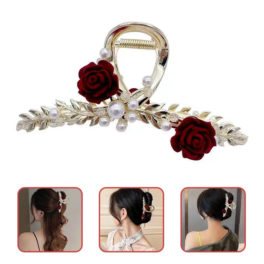 

Hairpin Jumbo Gold Barrette Barrettes Jewelry Claw Clips for Long Flower Bride