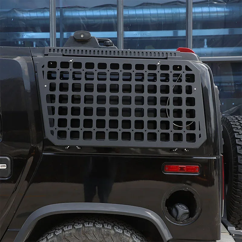 

For Hummer H2 03-09 Aluminum Alloy Black Car Rear Window Glass Folding Storage Shelf Tailgate Table Armor Shelf Car Accessories