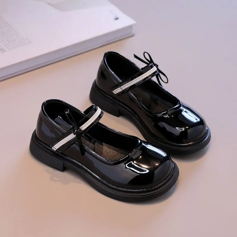 

Girl's Black Leather Loafers 2026 New Style Spring Autumn Kids Comfortable Fashion Design​ Shoes
