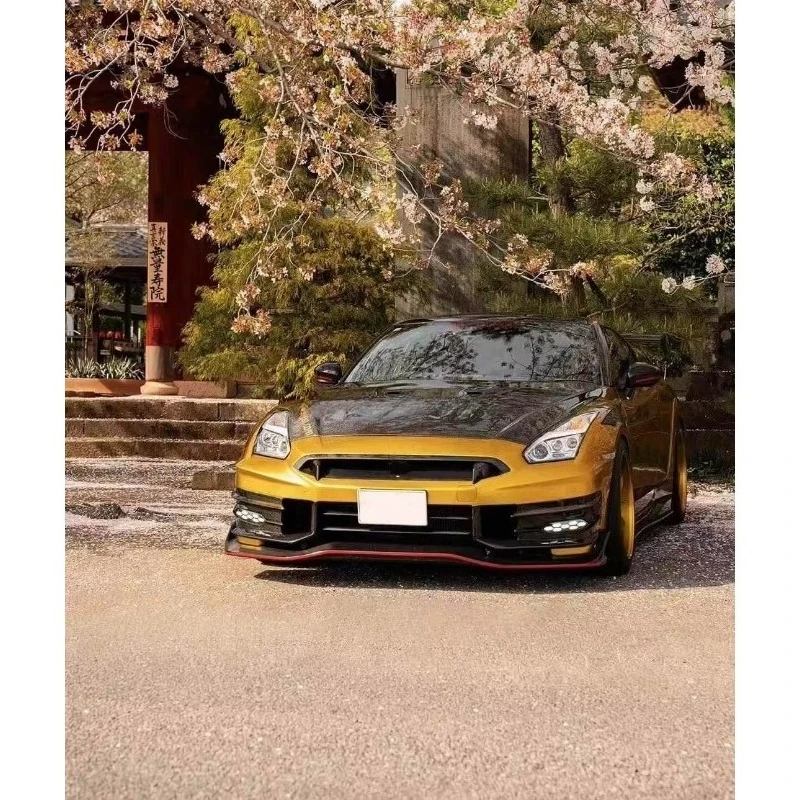 2024 Top Secret Style Body Kit for GTR R35 Car Front Rear Bumper Spoiler Engine Cover Side Skirts for GTR R35 Body Kit