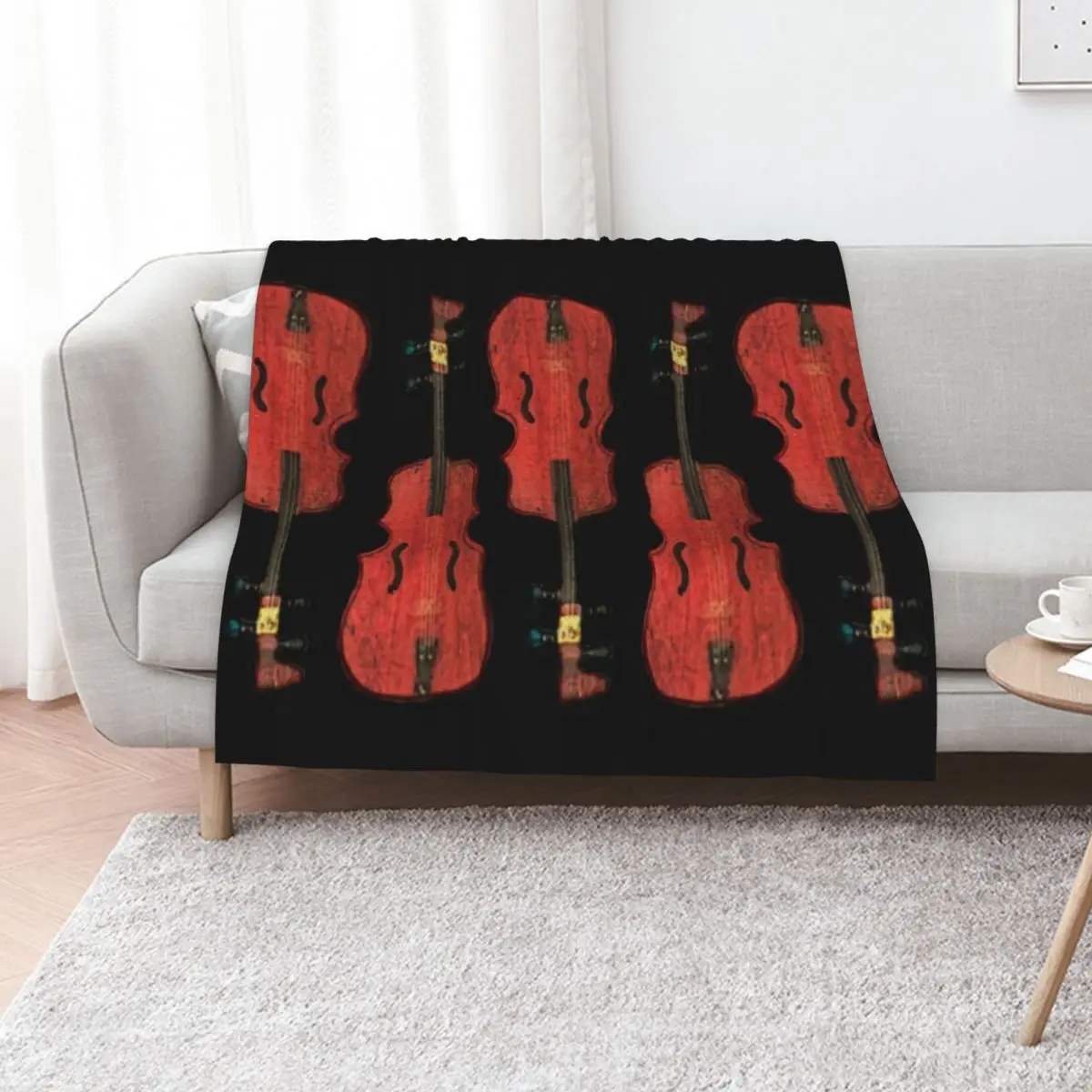 

Cello Pattern Throw Blanket Furrys Warm Large Soft Plaid Blankets