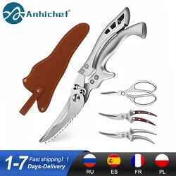 Kitchen Scissors Stainless Steel Shears Powerful Chicken Bone Meat Vegetable Fish Scissors  Multi Kitchen Knives Sharp Scissors