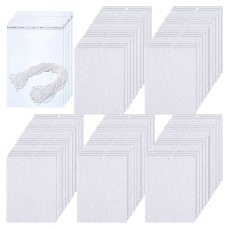 

150 Pieces Blanks Felt Fragrant Sheets Rectangle Fragrant Sheets With Elastic Rope And 200 Pieces Bags