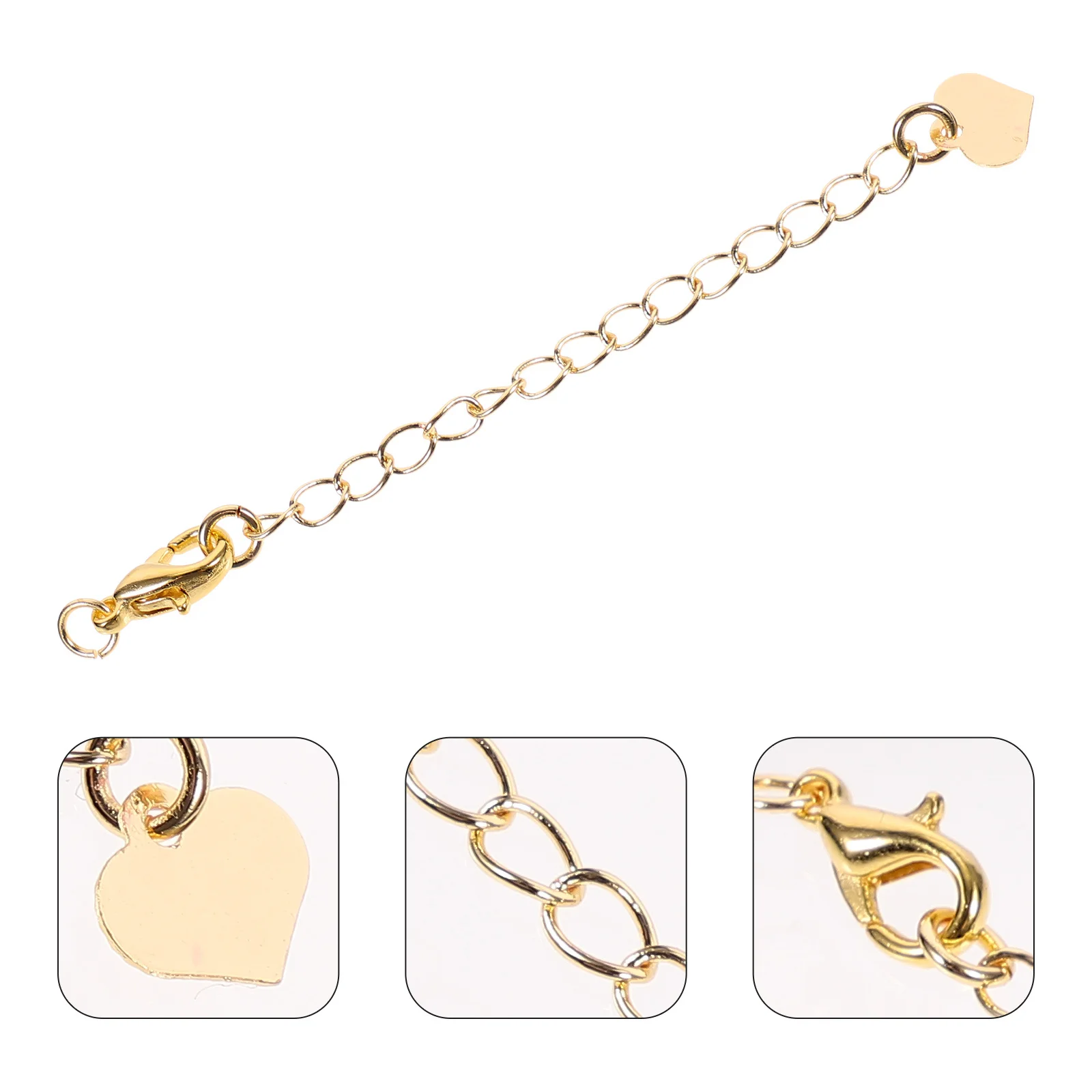 

3 Pcs DIY Jewelry Necklace Extender Chains Silver Gold 14k for Jewellery Making Extension