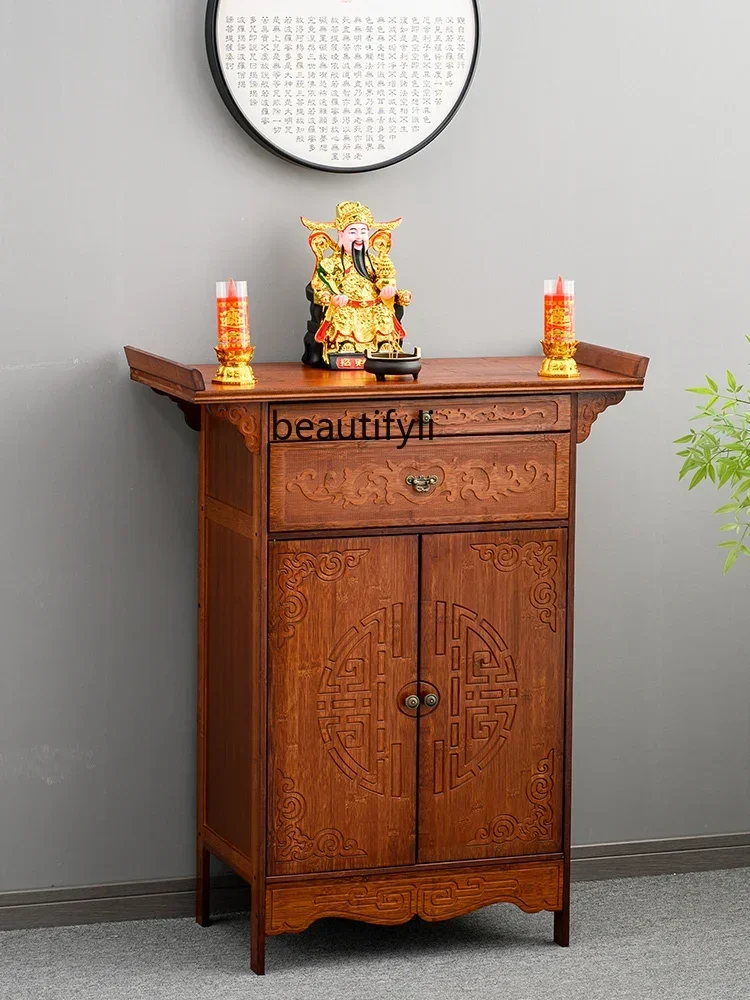 

Home Buddha Shrine God of Wealth Worship Table Cabinet Chinese Style Altar Clothes Closet Buddha Table Altar Incense BurnerTable