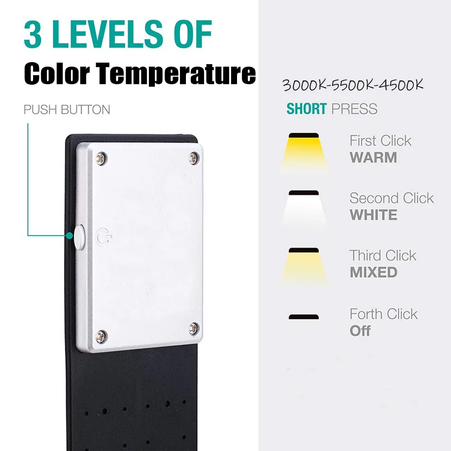 Marcapáginas de libros con atenuación continua, luz para libros electrónicos Kindle, 3 colores, temperatura, plegable, recargable, lámpara de lectura para cama con Clip