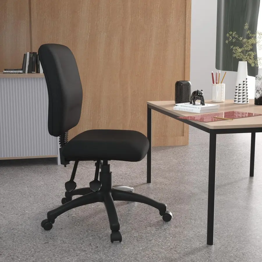 MultiFunction Fabric Task Chair Without Arms in Black B3035BK