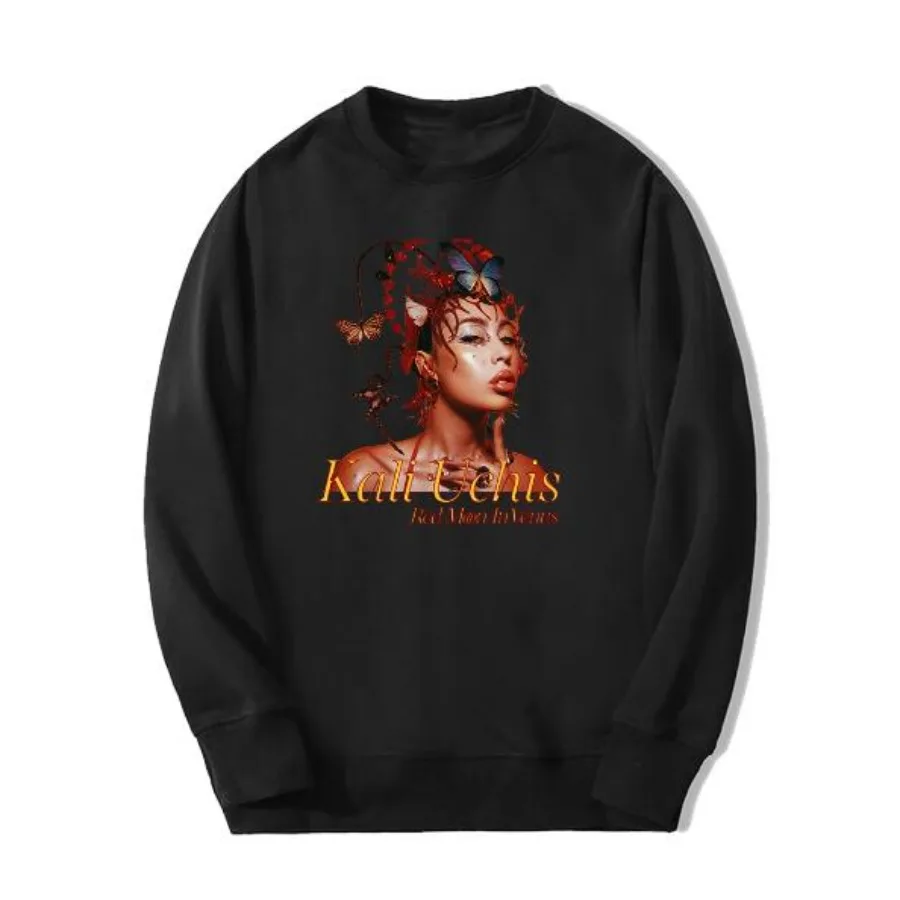 Kali Uchis Red Moon in Venus 2023 World Tour Oversized Hoodie Men Women Long Sleeve Crewneck Sweatshirt Fashion Clothes