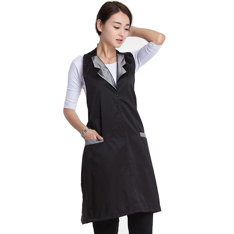 Women Waiter Service Kitchen Cooking Apron Restaurant Household Hairdressing Salon Pinafore Cafe Beauty Nail Studios Uniform Bib