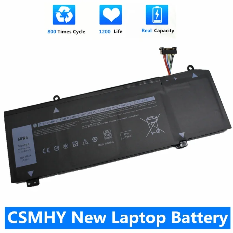 CSMHY New 1F22N XRGXX Laptop Battery For DELL ALW M15 M17 R1 ALW15M-D1735R R1725S R1735R R1738R G5 5590 G7 7590 7790 P37E P79F