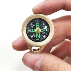 Brass Compass Outdoors Emergency Survival EDC Camping Hiking Pocket Portable Navigation for Outdoor Act Keychain