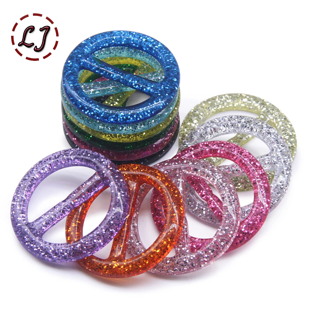 10pcs/lot Tee Shirt Clips 2.5/3CM T-Shirt Plastic Round Shape Scarf Clip Ring Dress Glitter powder Resin Buckle DIY Assessories