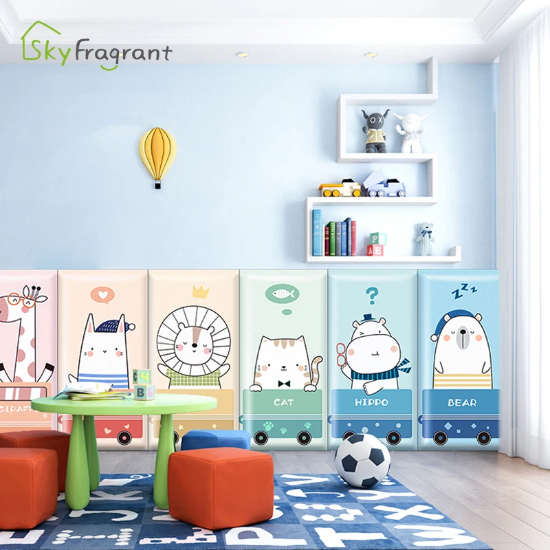 Kindergarten Cartoon Anti-Collision Wall Stickers For Kids Rooms 3D Soft Wall Decoration Self Adhesive Home Wall Skirting Decor