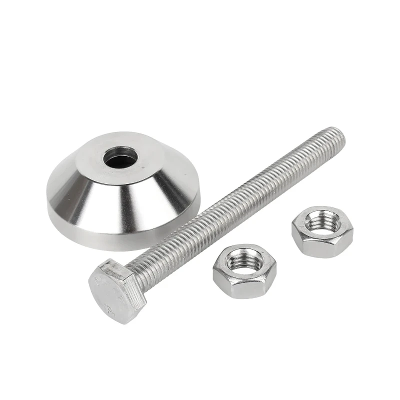 Peijian M8 M10 M12 SUS304 Stainless Steel Heavy Fixed Foot Screw Anti-slip Shock-absorbing Adjustable Legs Stopper Swivel Base