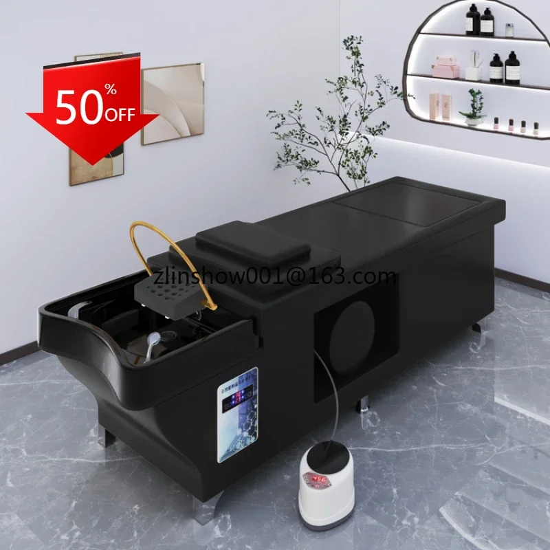 Portable Hair Washing Bed Stylist Water Circulation Water Storage Shampoo Sink Chair Salon Behandelstoel Salon Furniture MQ50SC