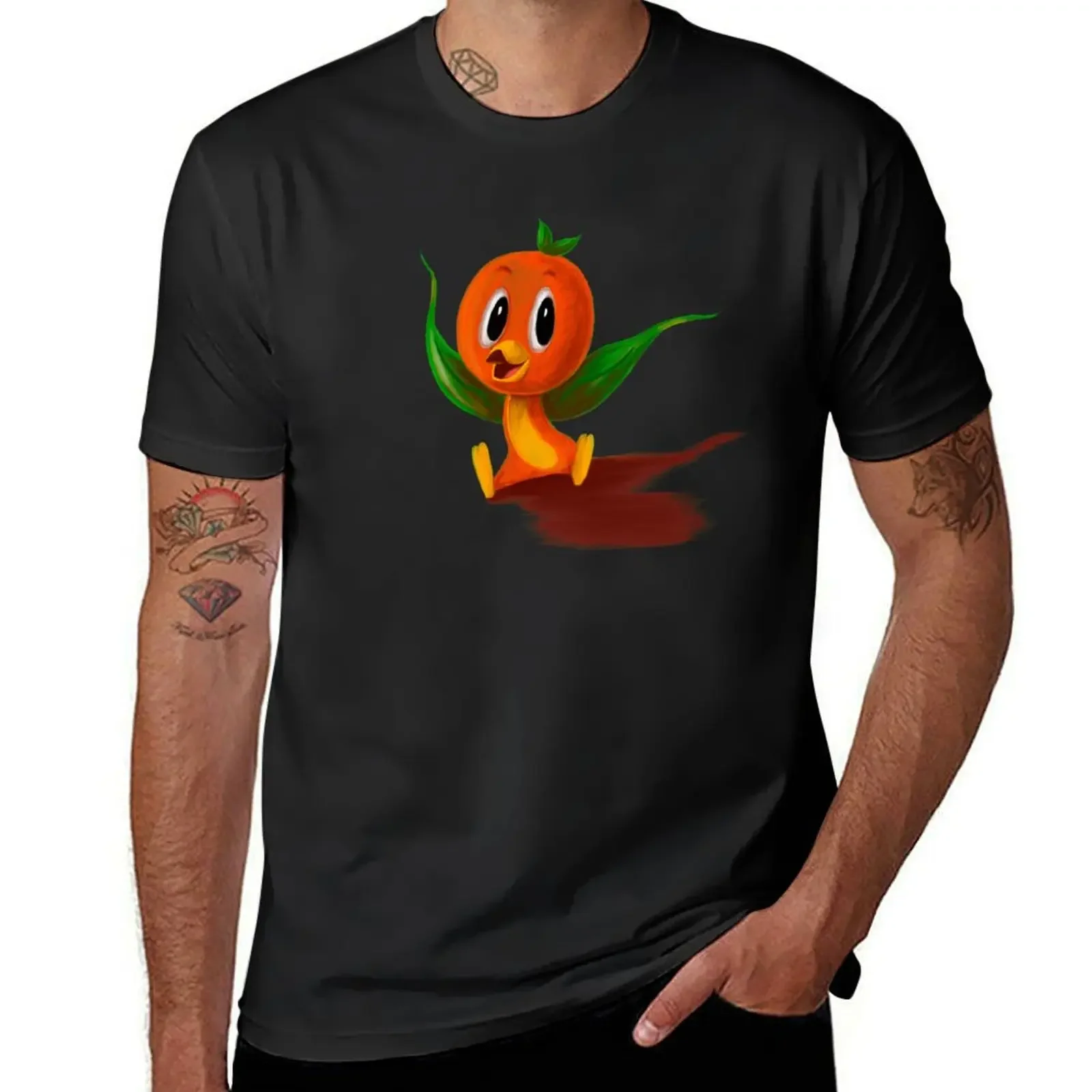 Orange bird T-Shirt summer top korean fashion graphic tee shirt quick-drying mens graphic t-shirts funny