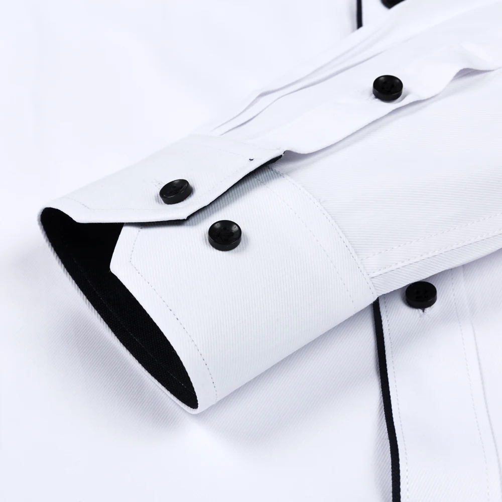 Camicia da uomo Semi-formale abbinata a colori a maniche lunghe comoda vestibilità regolare abbottonata camicie classiche per attività aziendali