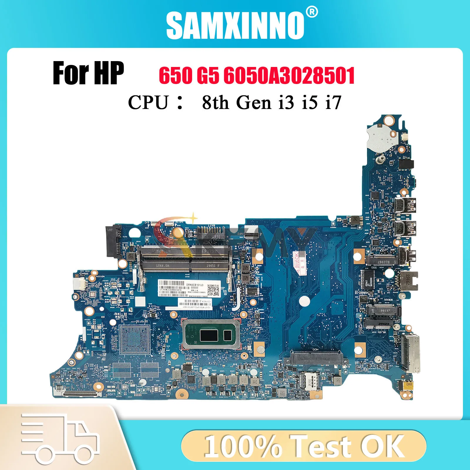 

6050A3028501 For HP ProBook 650 G5 Laptop Motherboard L58731-601 L58733-601 With i5 i7 8th Gen CPU UMA DDR4 100% Fully Tested