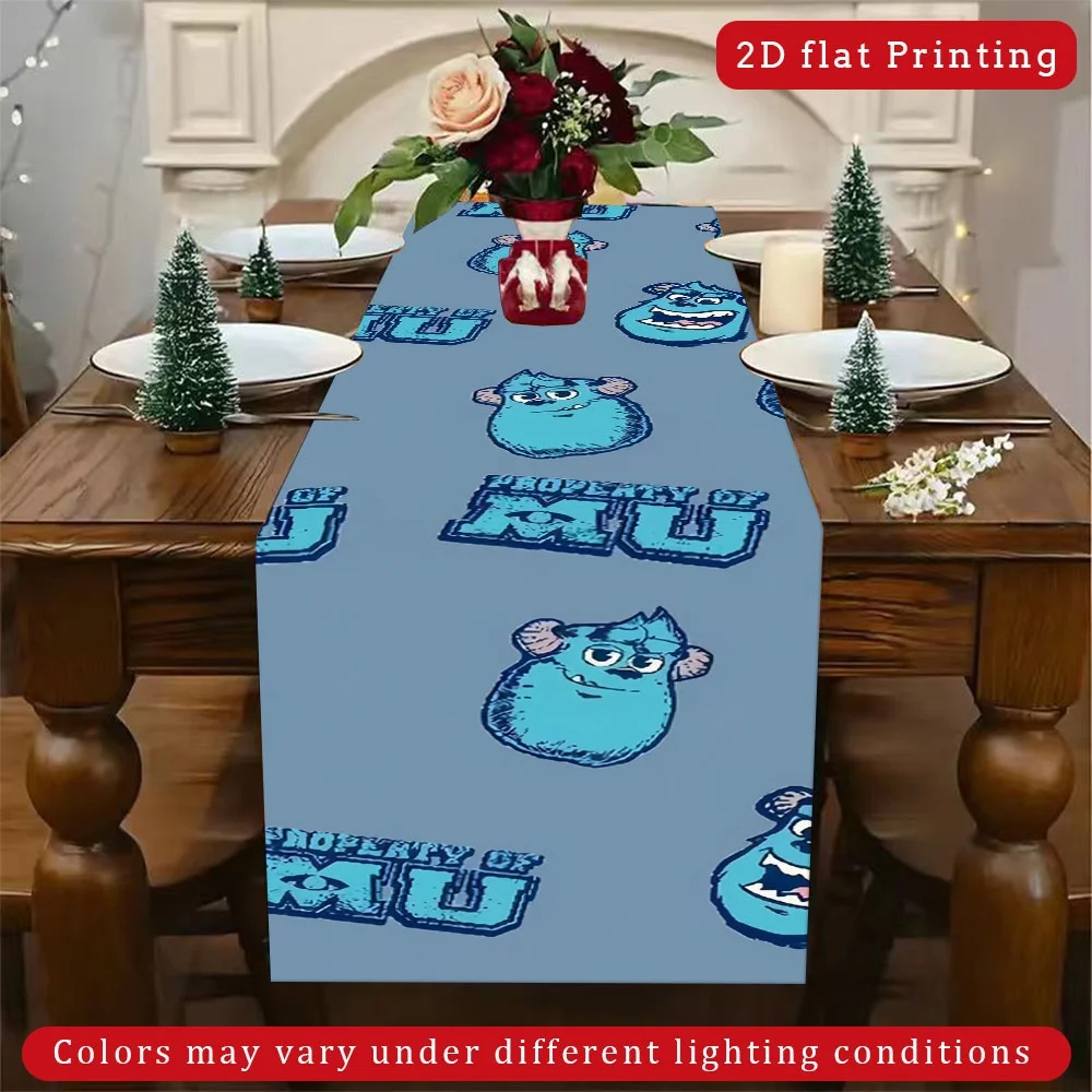 

1 Piece Disney Monsters, Inc. Sulley & Mike Wazowski Table Runner - Mike's Iconic Face and Sulley's Signature, Durable Fabric Suitable for Indoor Use, Birthdays, Christmas